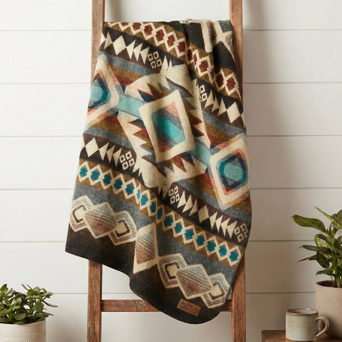 Alpaca Threadz Handmade Alpaca Wool Blanket - Inca | Queen Size