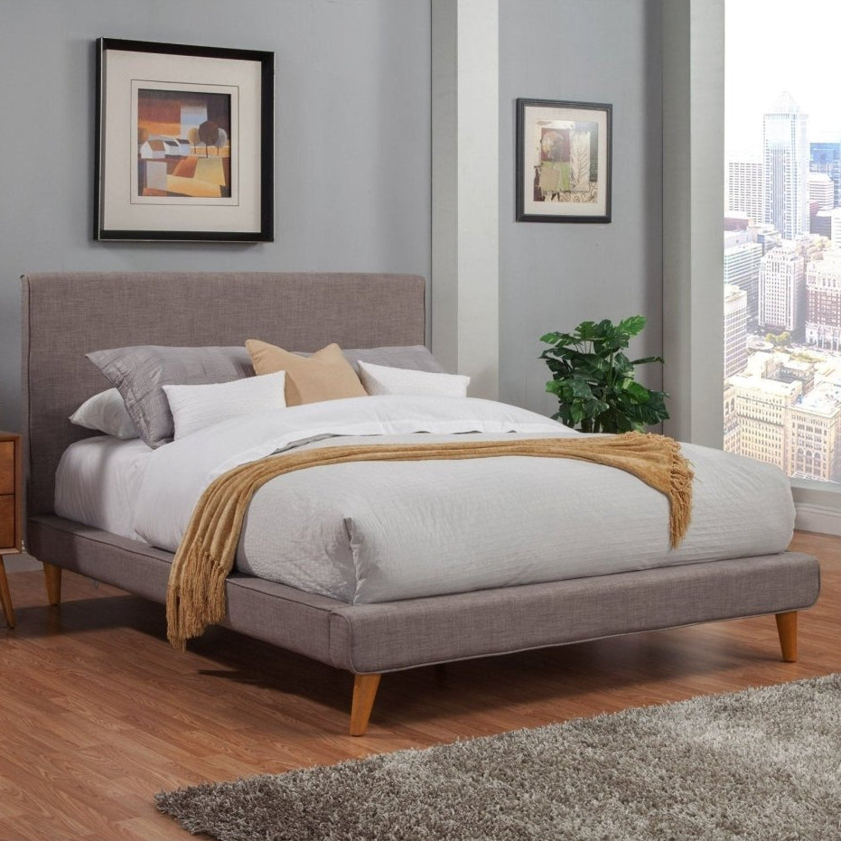Alpine Furniture Britney Bed, Dark Grey