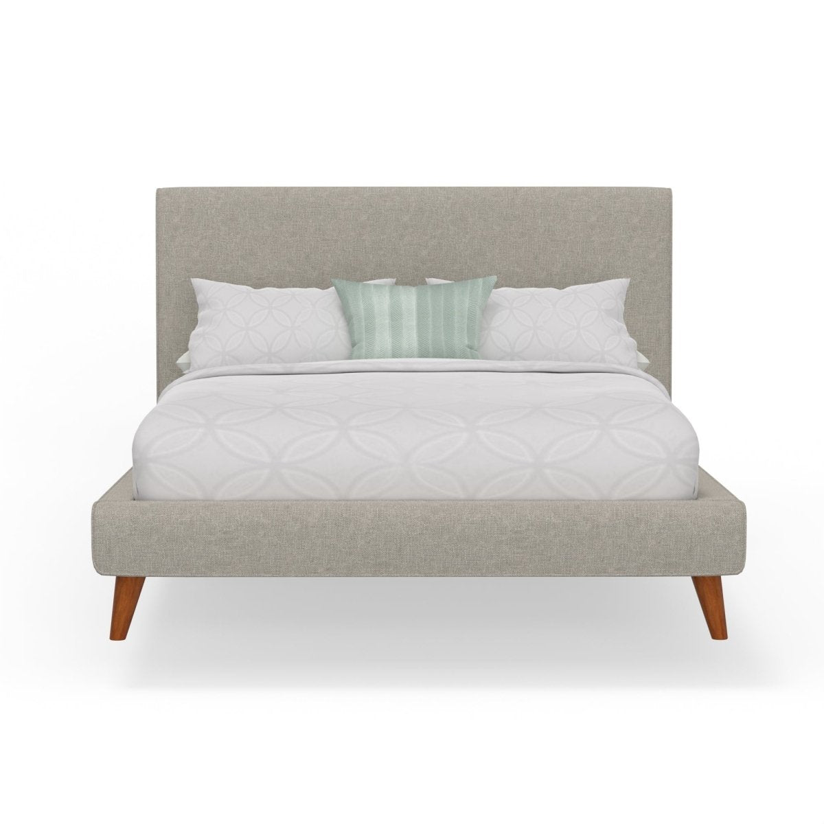 Alpine Furniture Britney Bed, Light Grey Linen
