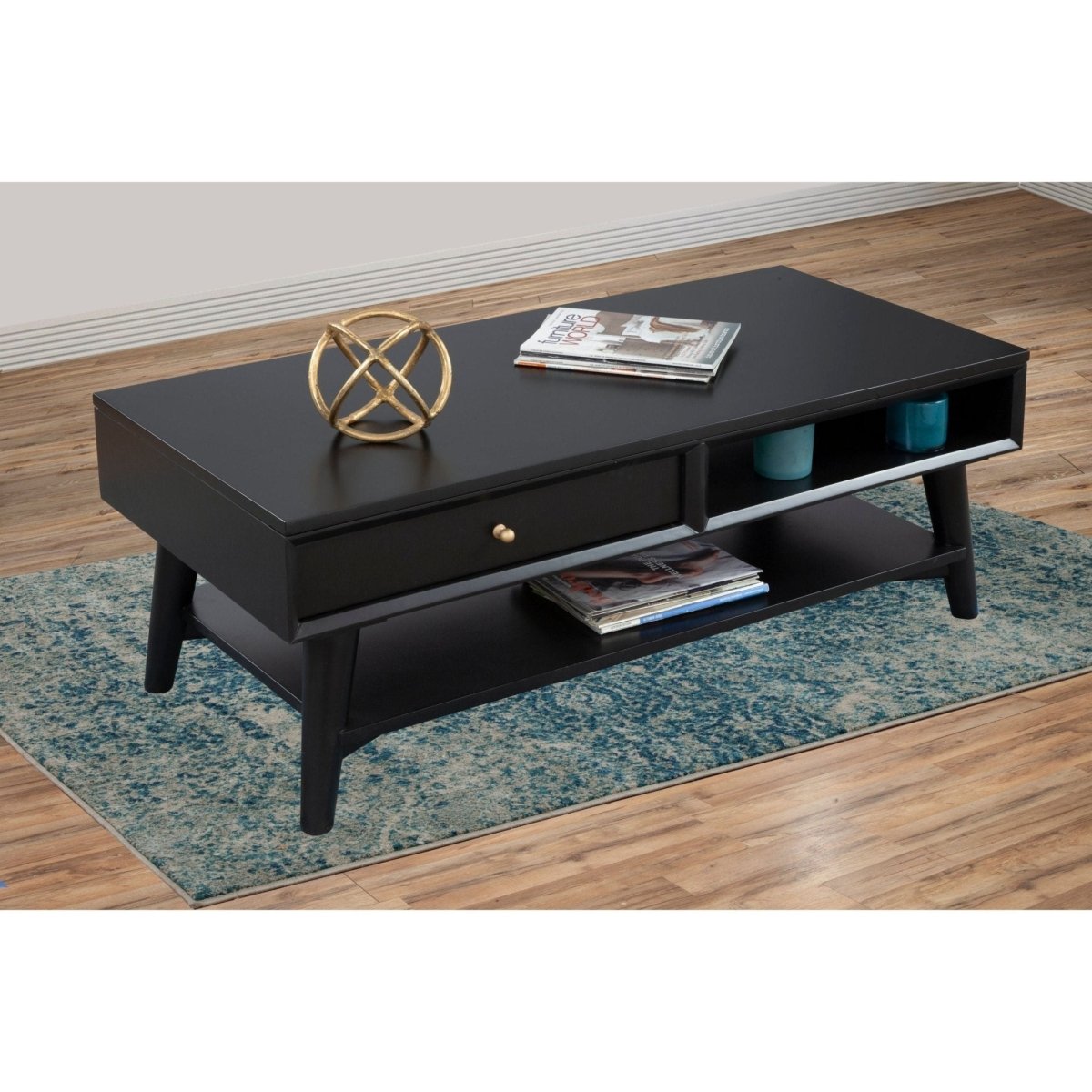 Alpine Furniture Flynn Coffee Table, Black