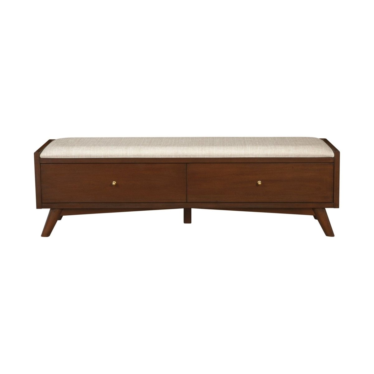 Alpine Furniture Flynn Storage Bench, Walnut