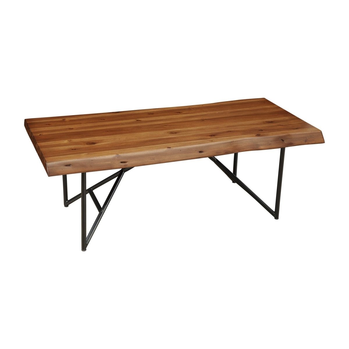 Alpine Furniture Live Edge Coffee Table, Light Walnut