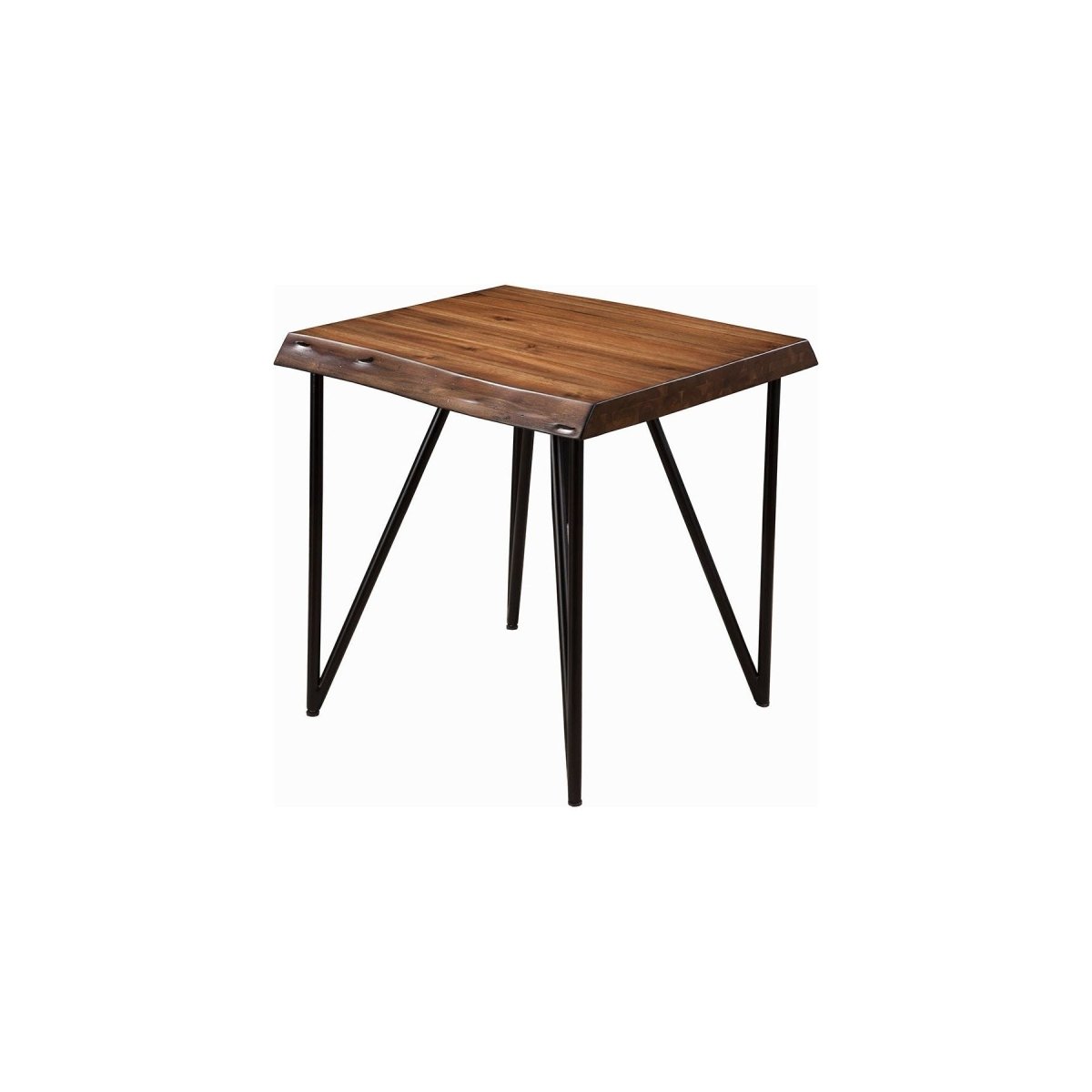 Alpine Furniture Live Edge End Table, Light Walnut