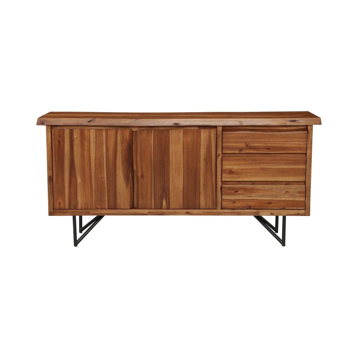 Alpine Furniture Live Edge Server, Light Walnut