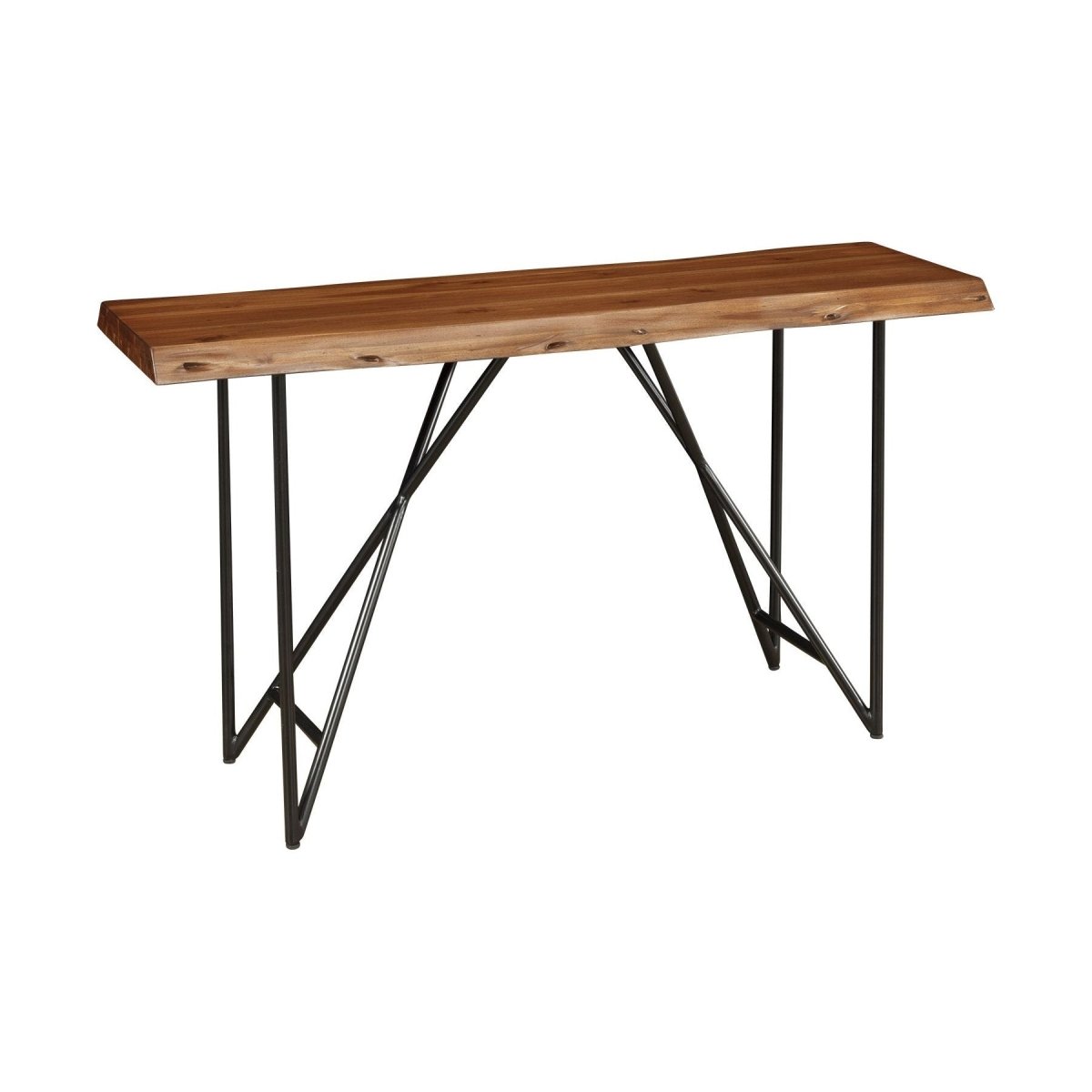 Alpine Furniture Live Edge Sofa Table, Light Walnut