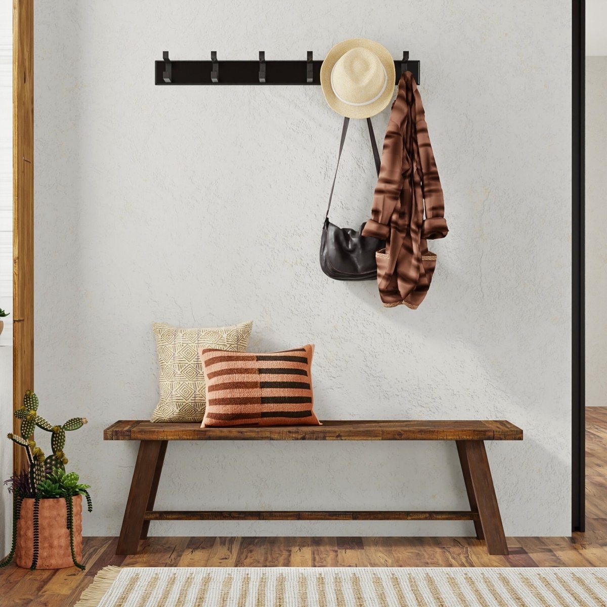 Alpine Furniture Newberry Acacia Dining Bench, Medium Brown