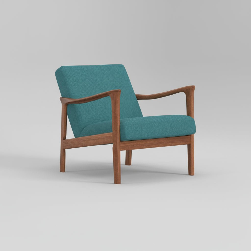 Alpine Furniture Zephyr Turquoise Upholstered Lounge Chair
