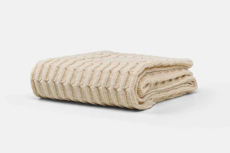 American Blossom Linens Cable Knit Baby Blanket | 100% USA Organic Cotton, 30” x 40”
