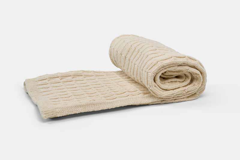 American Blossom Linens Cable Knit Baby Blanket | 100% USA Organic Cotton, 30” x 40”