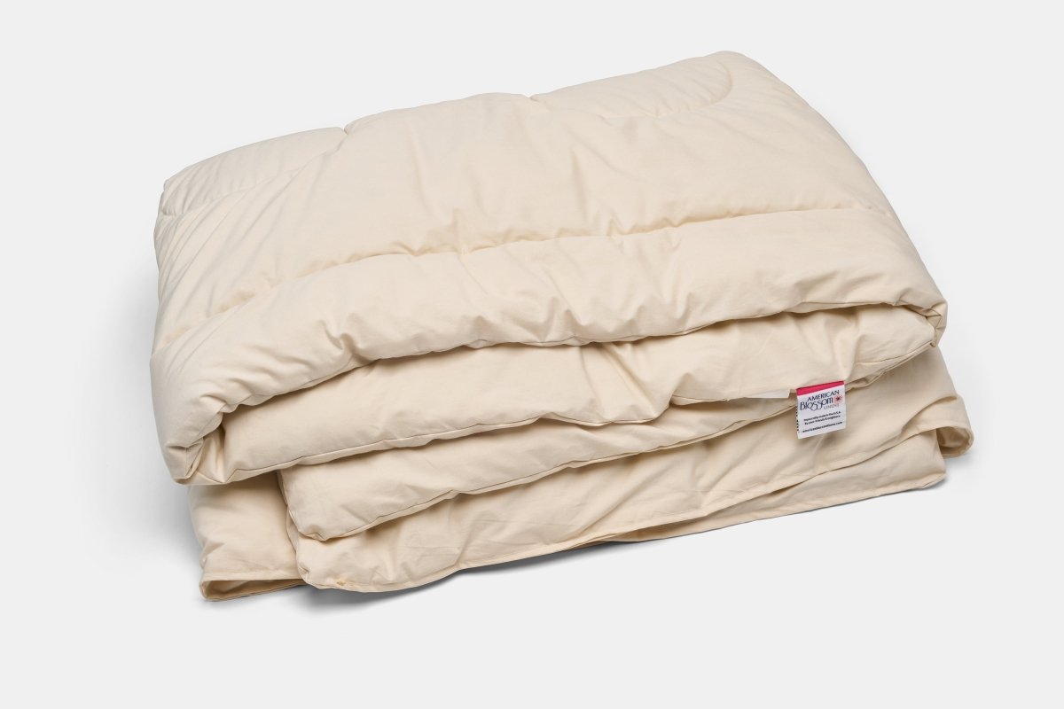 American Blossom Linens Natural Wool Duvet Insert | All - Season USA Wool & Organic Cotton