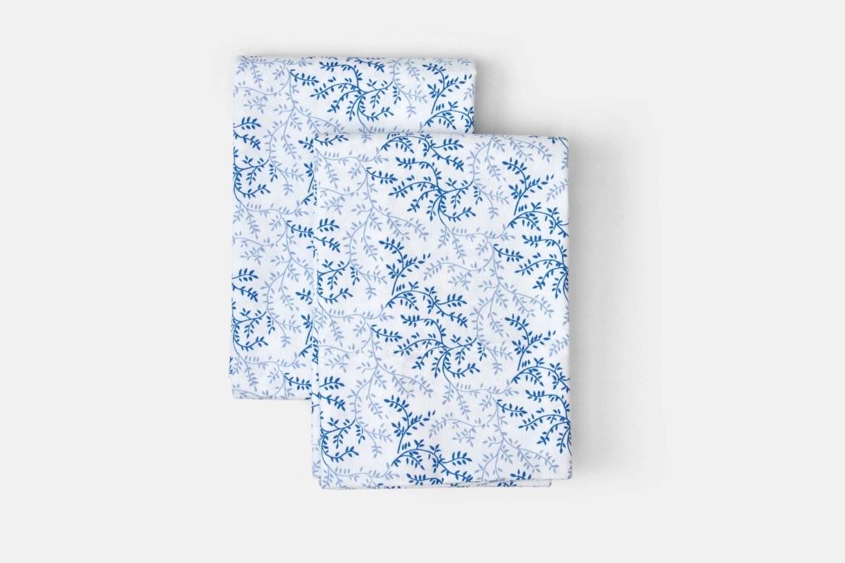 American Blossom Linens Percale Cotton Pillowcase Set | Southern Vines Print, 100% USA Cotton