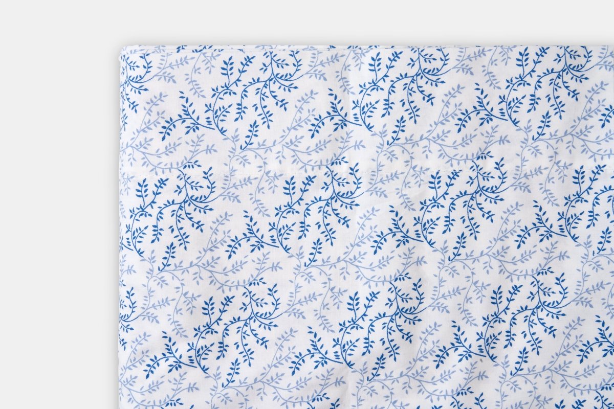 American Blossom Linens Percale Cotton Sheet Set | Southern Vines Print, 100% USA Cotton