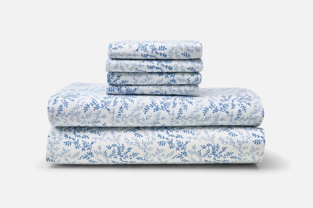American Blossom Linens Percale Cotton Sheet Set | Southern Vines Print, 100% USA Cotton