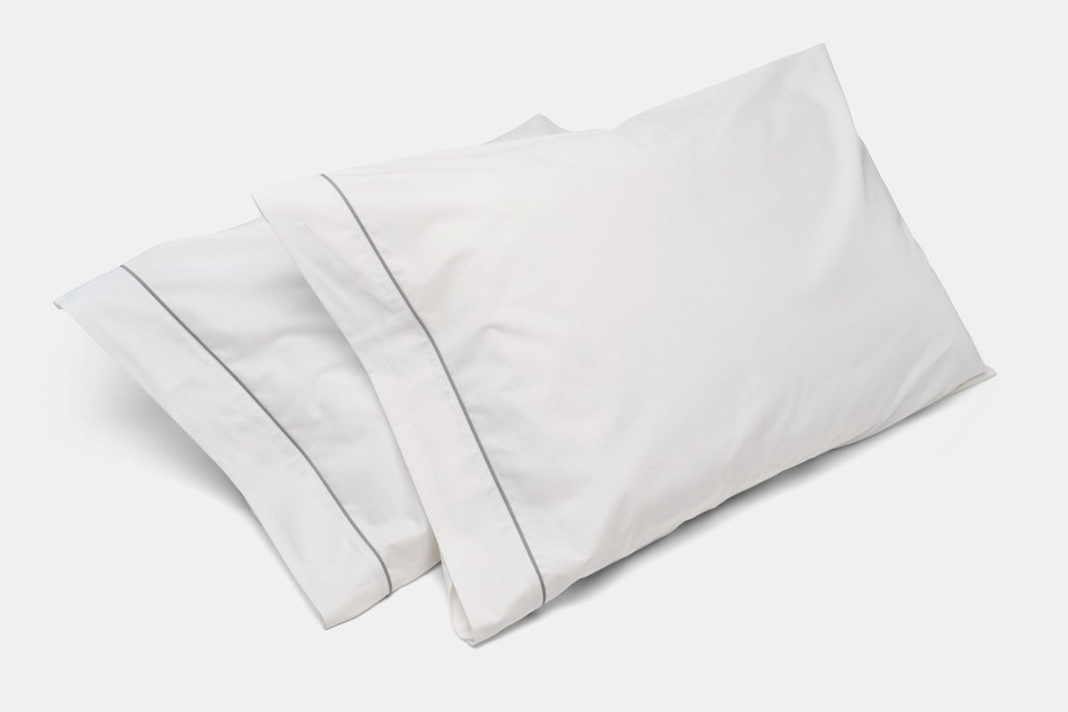 American Blossom Linens Piped Cotton Percale Pillowcase Set | 100% USA Cotton