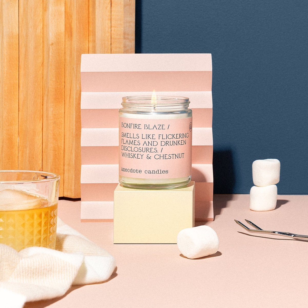 Anecdote Candles Bonfire Blaze Candle - Whiskey & Chestnut Soy Candle