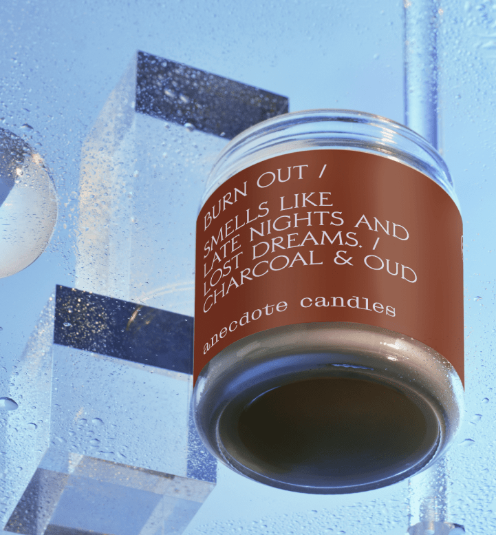 Anecdote Candles Burn Out Candle – Oud, Frankincense & Amber Scented Jar Candle