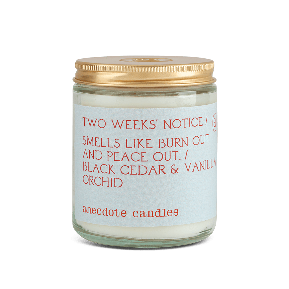 Anecdote Candles Two Weeks Notice Candle - Palo Santo & Citrus Scented Soy Candle