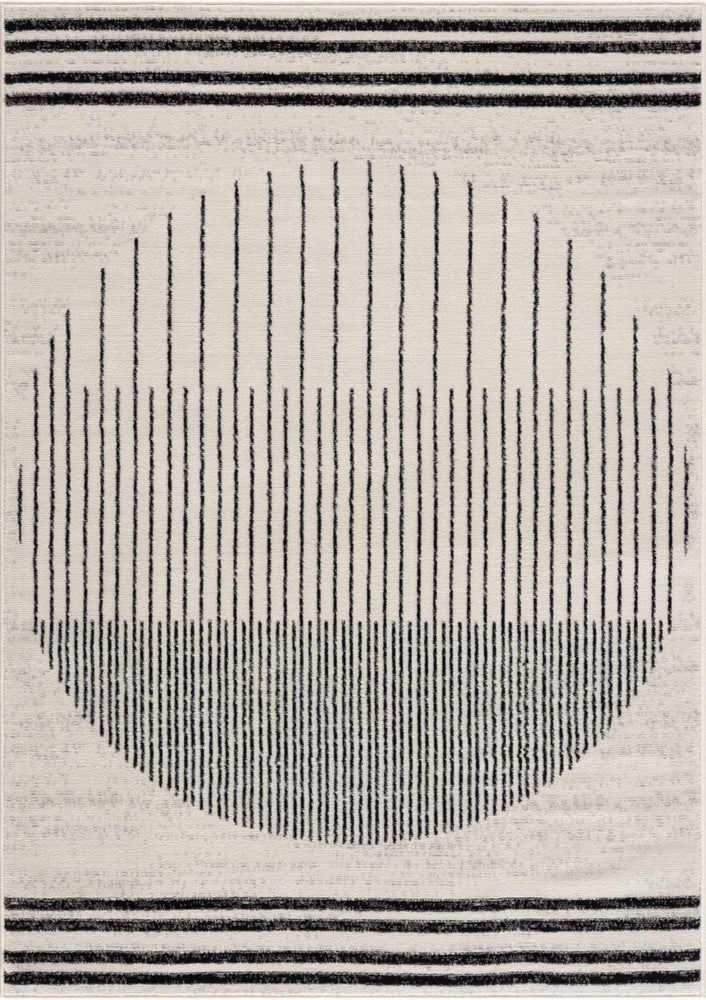 Hauteloom Angus Black & White Geometric Area Rug - lily & onyx