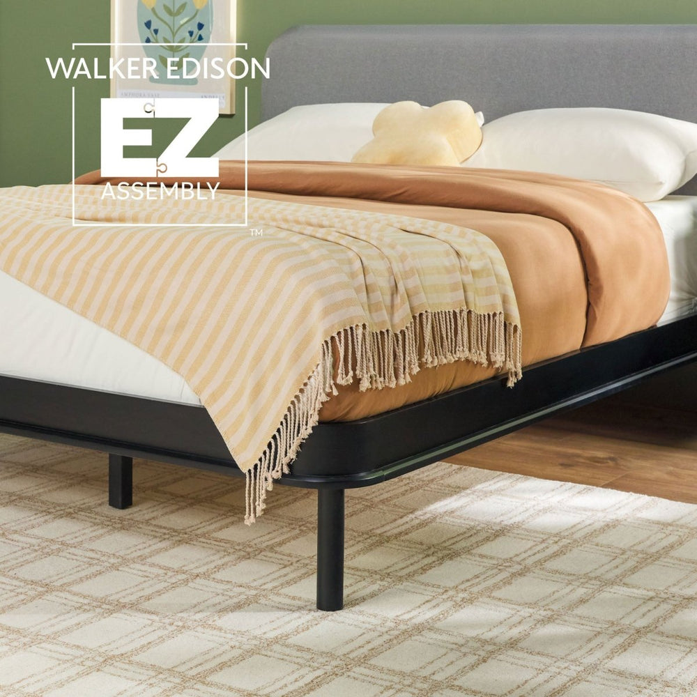 
                      
                        Walker Edison Annette Contemporary Upholstered Headboard Curved Bed Frame - lily & onyx
                      
                    