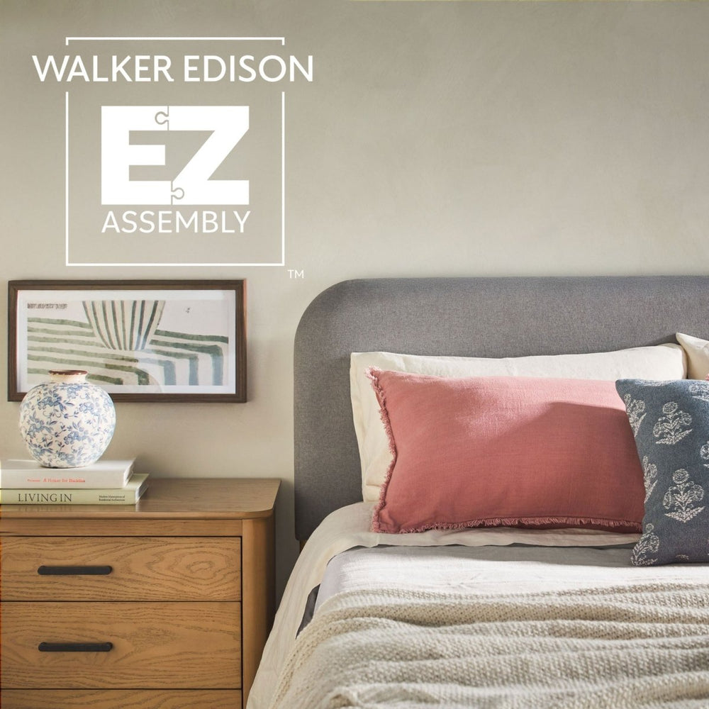 
                      
                        Walker Edison Annette Contemporary Upholstered Headboard Curved Bed Frame - lily & onyx
                      
                    