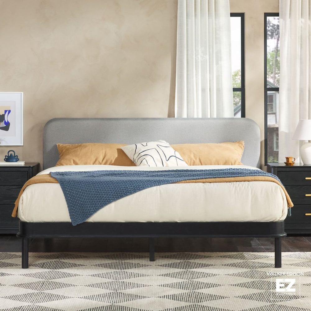 
                      
                        Walker Edison Annette Contemporary Upholstered Headboard Curved Bed Frame - lily & onyx
                      
                    