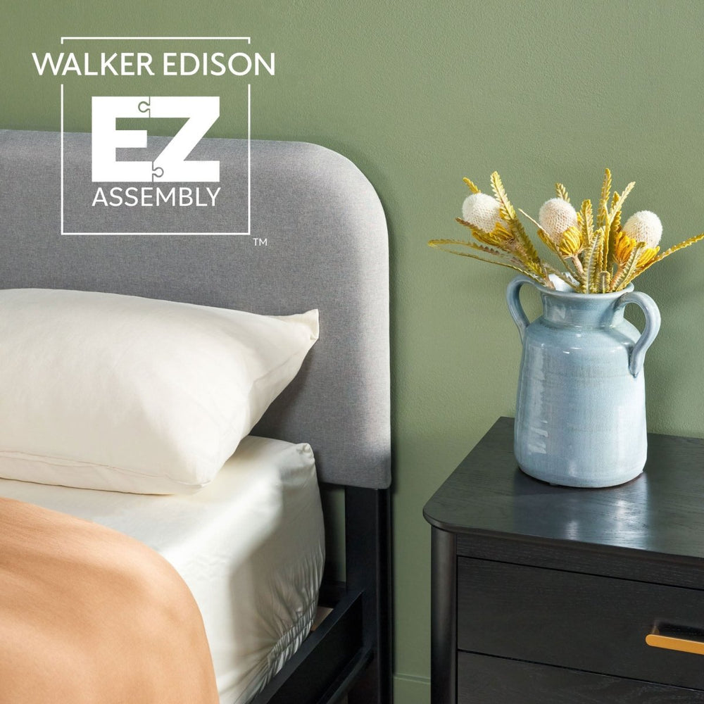 
                      
                        Walker Edison Annette Contemporary Upholstered Headboard Curved Bed Frame - lily & onyx
                      
                    
