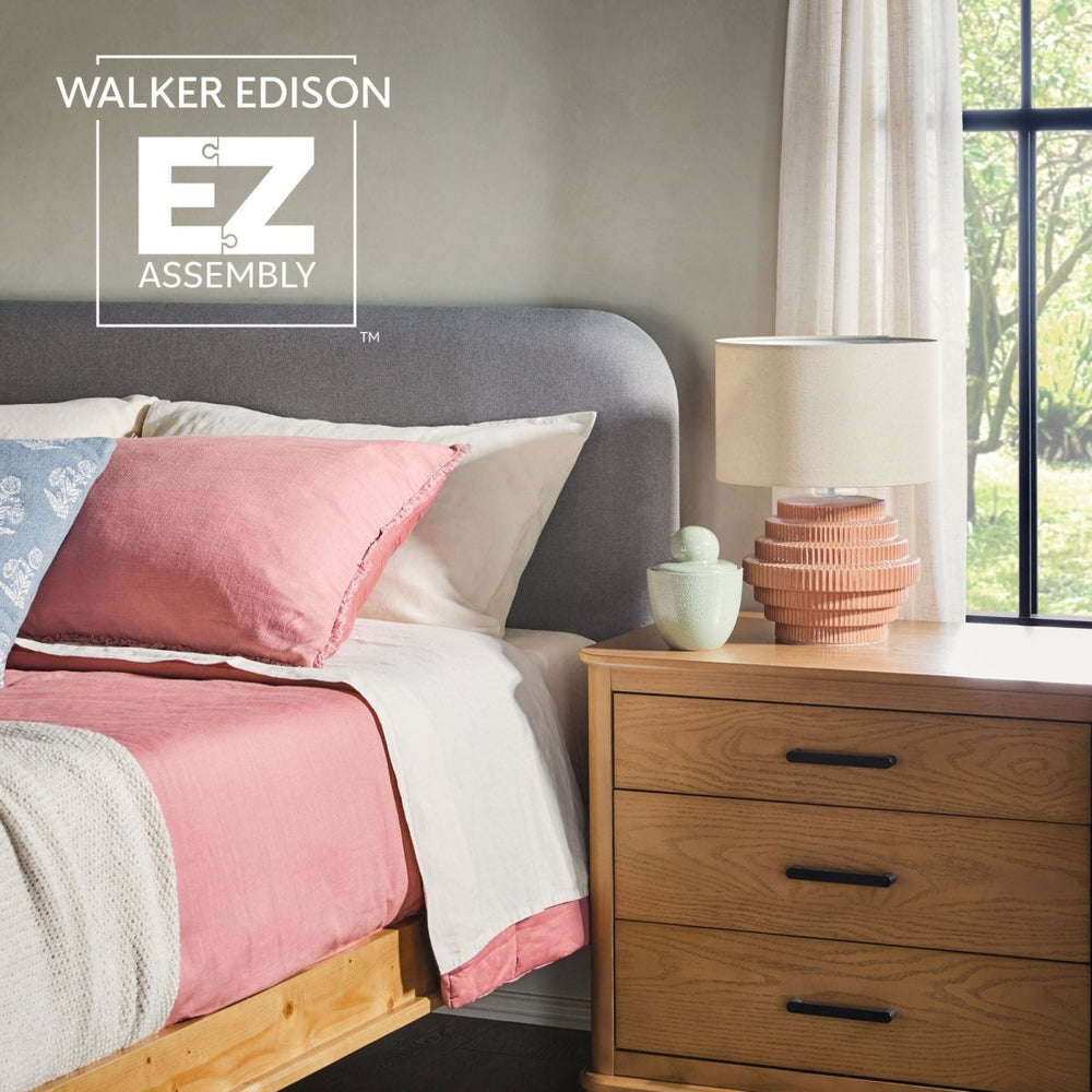 
                      
                        Walker Edison Annette Contemporary Upholstered Headboard Curved Bed Frame - lily & onyx
                      
                    