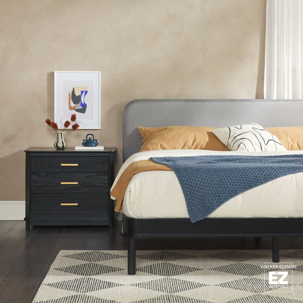 
                      
                        Walker Edison Annette Contemporary Upholstered Headboard Curved Bed Frame - lily & onyx
                      
                    