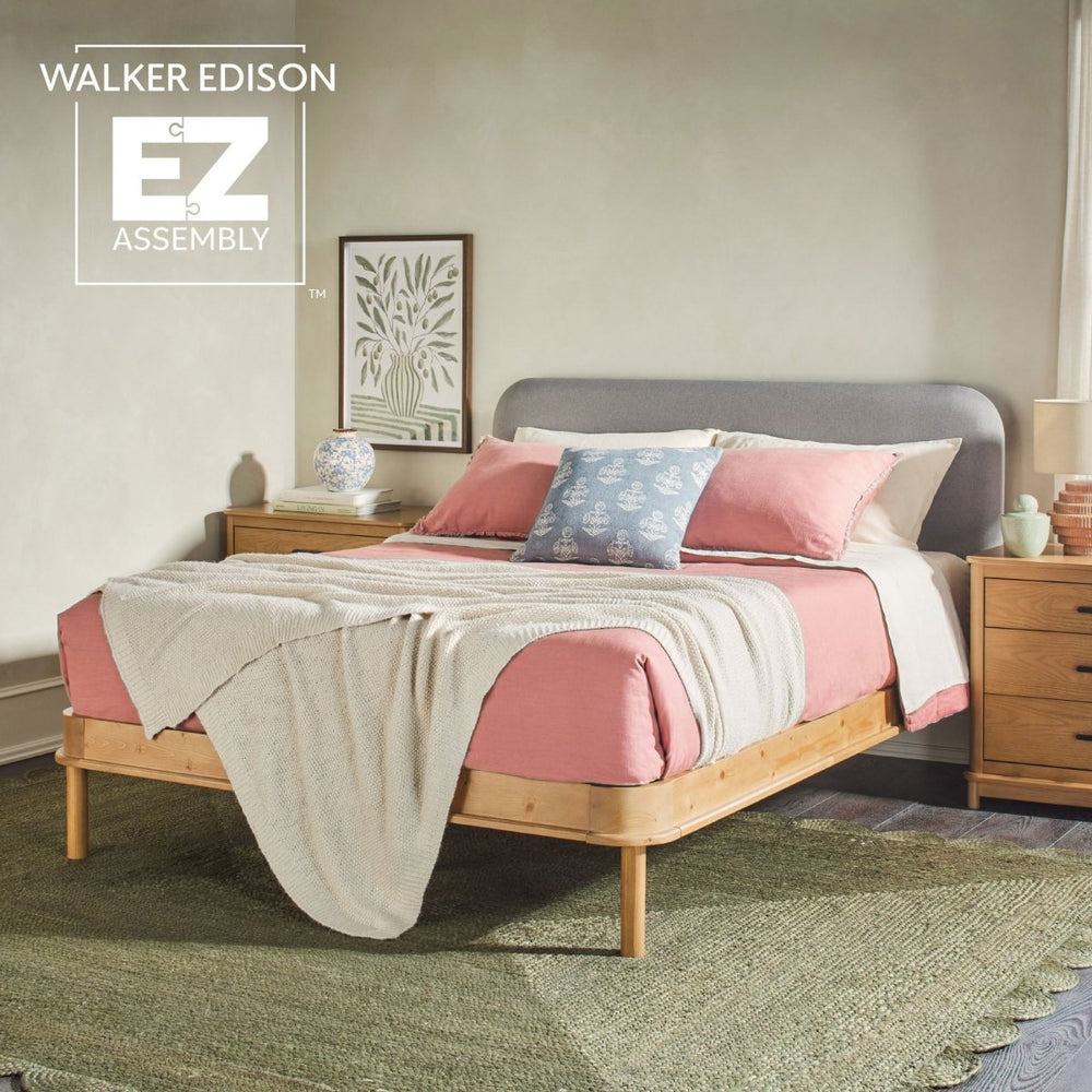 
                      
                        Walker Edison Annette Contemporary Upholstered Headboard Curved Bed Frame - lily & onyx
                      
                    