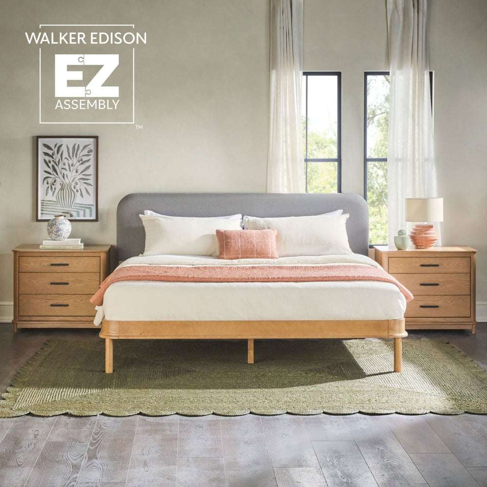 
                      
                        Walker Edison Annette Contemporary Upholstered Headboard Curved Bed Frame - lily & onyx
                      
                    