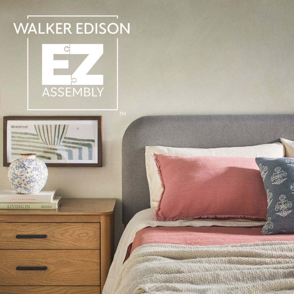
                      
                        Walker Edison Annette Contemporary Upholstered Headboard Curved Bed Frame - lily & onyx
                      
                    