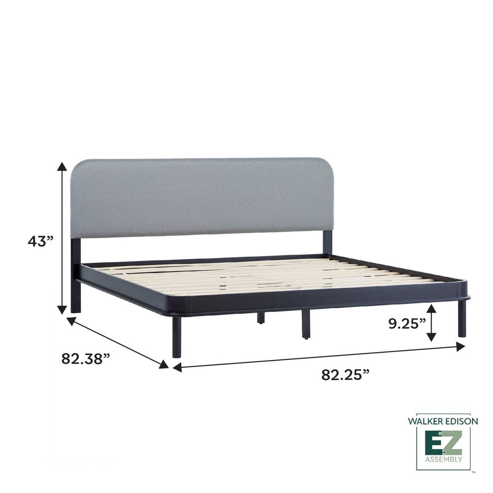 
                      
                        Walker Edison Annette Contemporary Upholstered Headboard Curved Bed Frame - lily & onyx
                      
                    