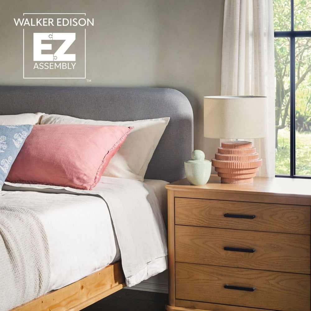 
                      
                        Walker Edison Annette Contemporary Upholstered Headboard Curved Bed Frame - lily & onyx
                      
                    
