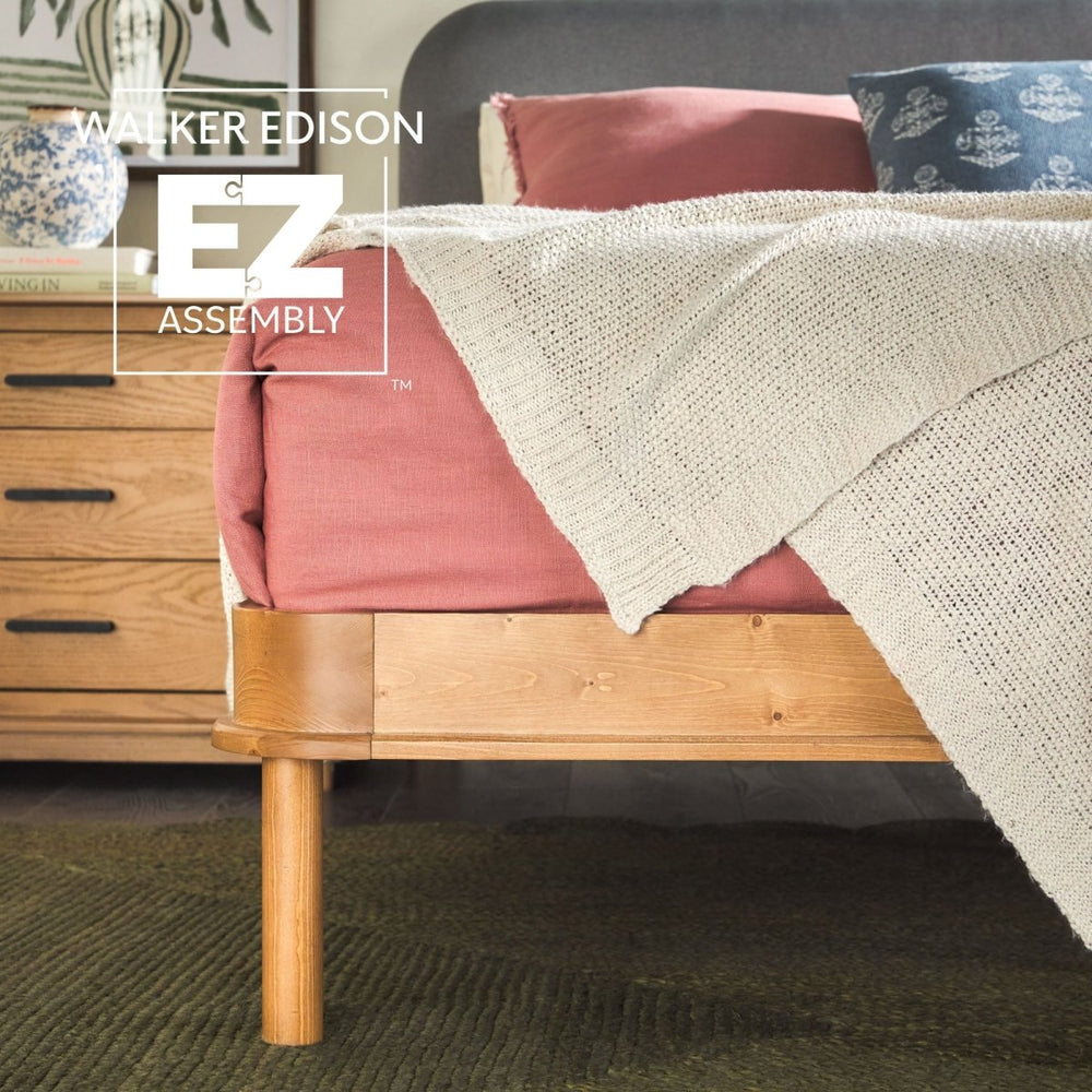 
                      
                        Walker Edison Annette Contemporary Upholstered Headboard Curved Bed Frame - lily & onyx
                      
                    