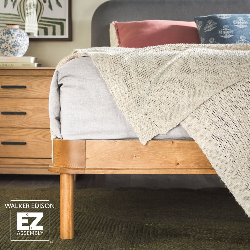 
                      
                        Walker Edison Annette Contemporary Upholstered Headboard Curved Bed Frame - lily & onyx
                      
                    