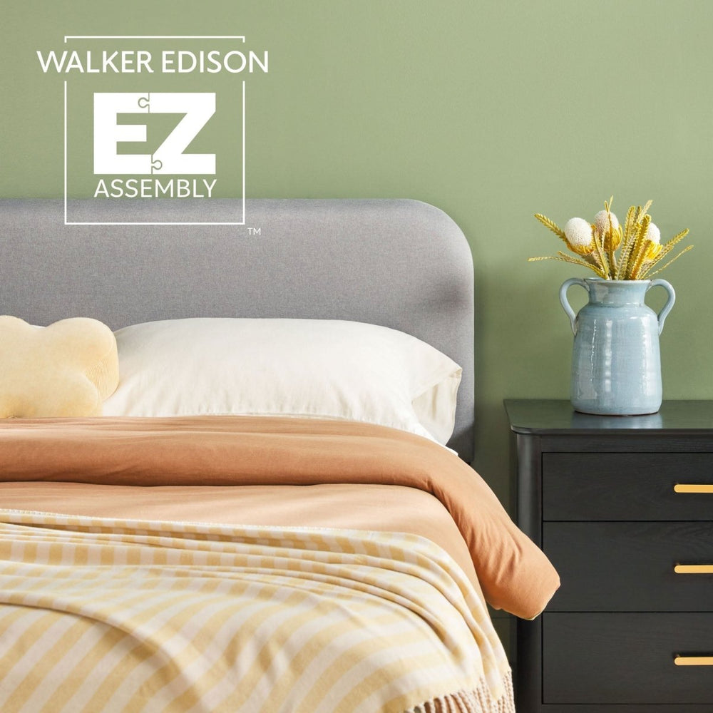 
                      
                        Walker Edison Annette Contemporary Upholstered Headboard Curved Bed Frame - lily & onyx
                      
                    