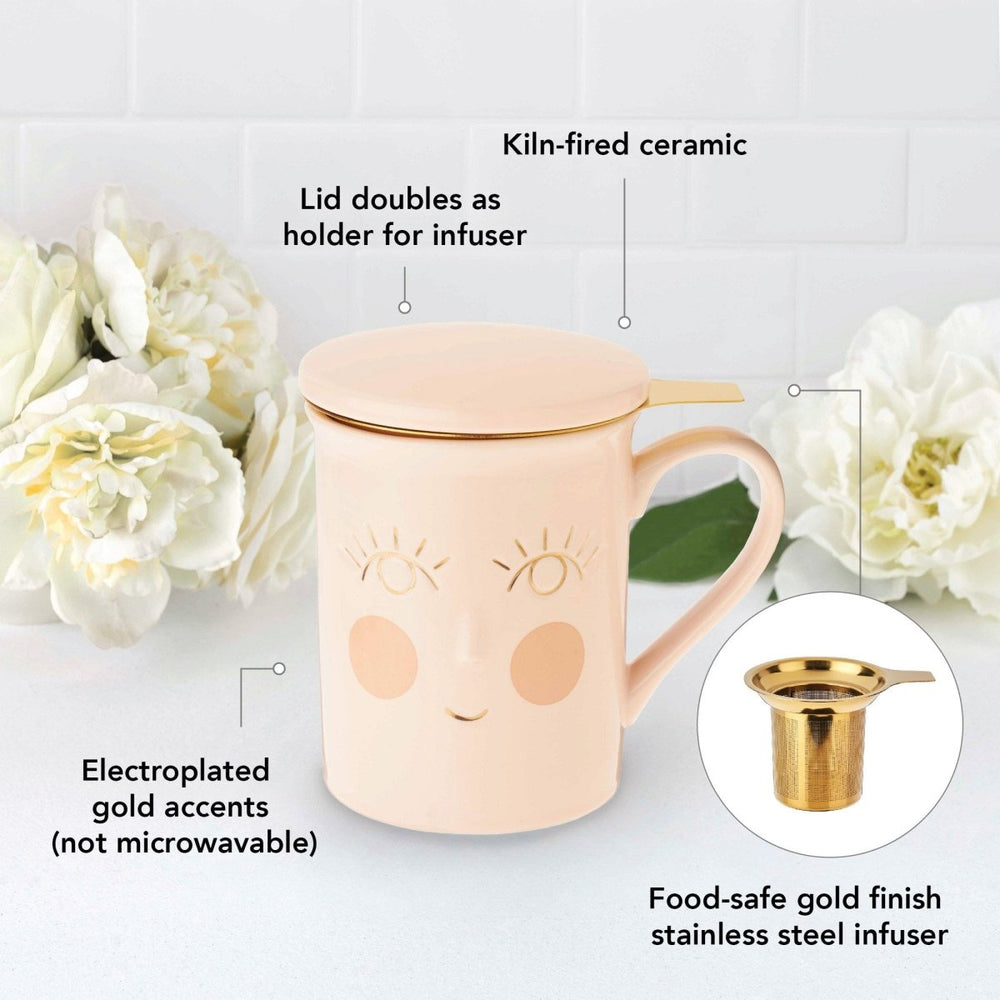 
                      
                        Pinky Up Tea Annette: Hello Beautiful Ceramic Tea Mug & Infuser, 12oz - lily & onyx
                      
                    