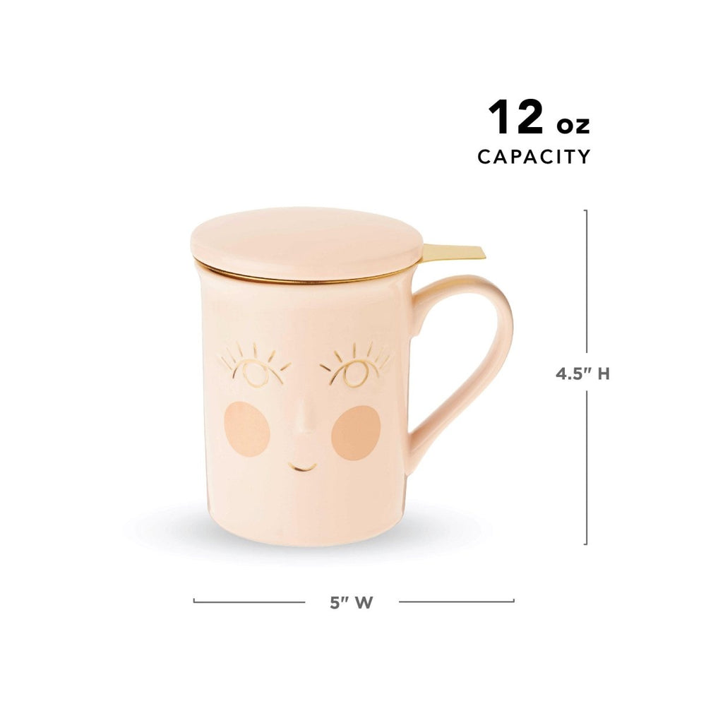 
                      
                        Pinky Up Tea Annette: Hello Beautiful Ceramic Tea Mug & Infuser, 12oz - lily & onyx
                      
                    