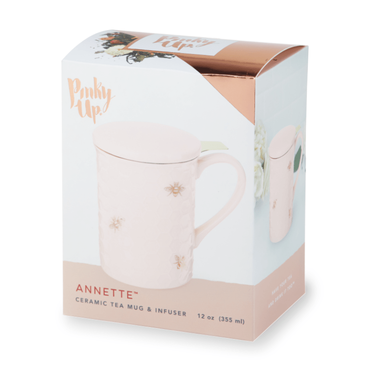 
                      
                        Pinky Up Tea Annette: Honeycomb Ceramic Tea Mug & Infuser, 12oz - lily & onyx
                      
                    
