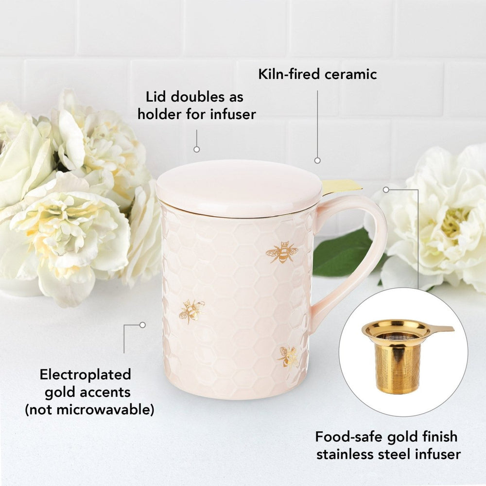 
                      
                        Pinky Up Tea Annette: Honeycomb Ceramic Tea Mug & Infuser, 12oz - lily & onyx
                      
                    
