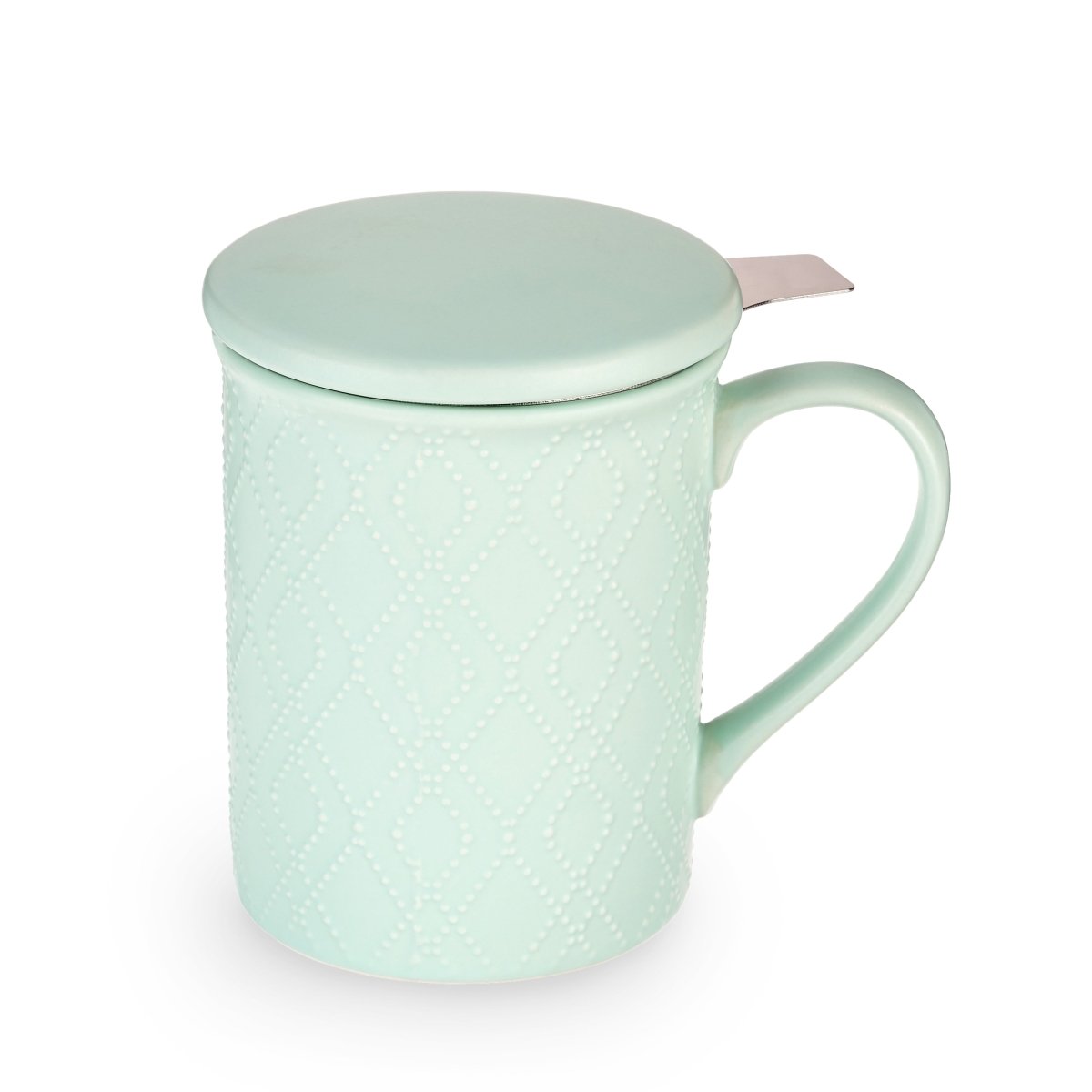 Pinky Up Tea Annette: Souk Mint Ceramic Tea Mug & Infuser, 12oz - lily & onyx