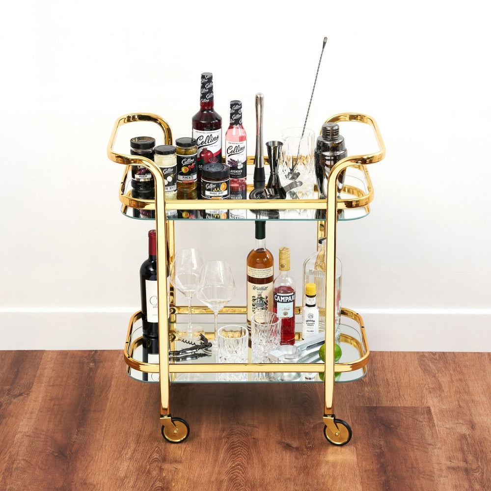 Viski Antique Gold Bar Cart - lily & onyx
