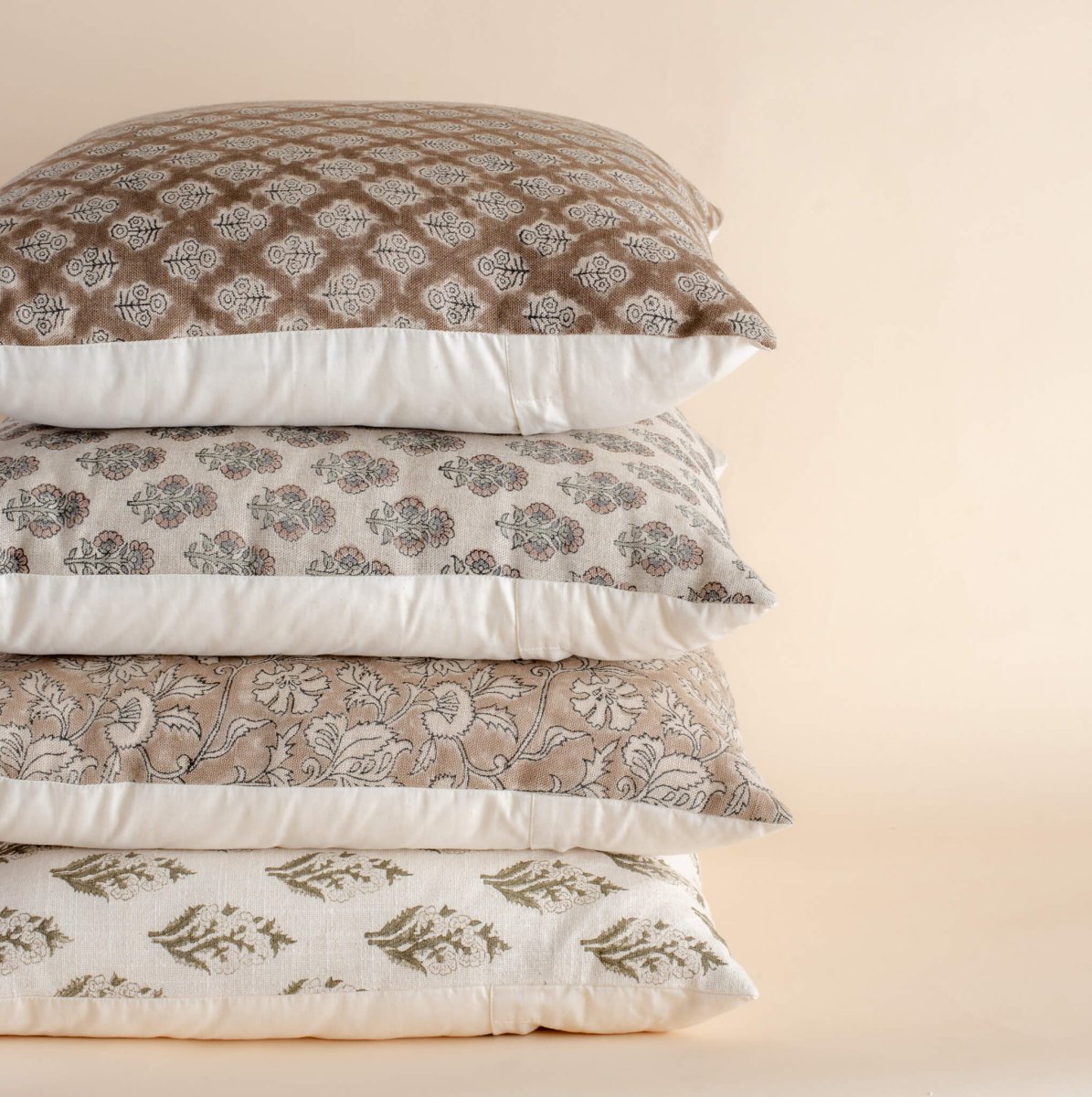 Apartment No.3 Arcos Block Print Throw Pillow Combination | Set of 4 Pillow Covers