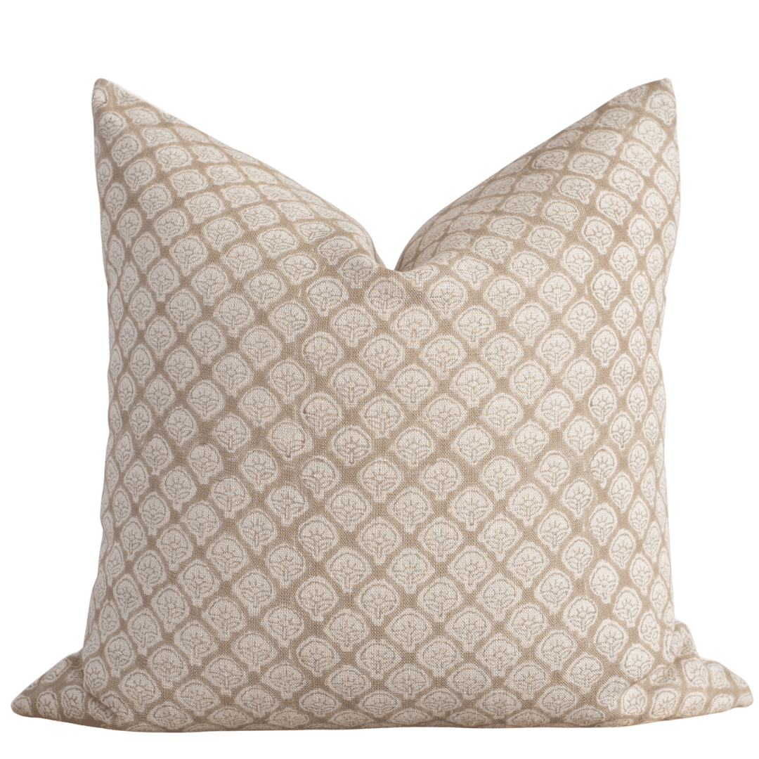 Apartment No.3 Ayla Floral Block Printed Pillow Cover | Black & Mustard