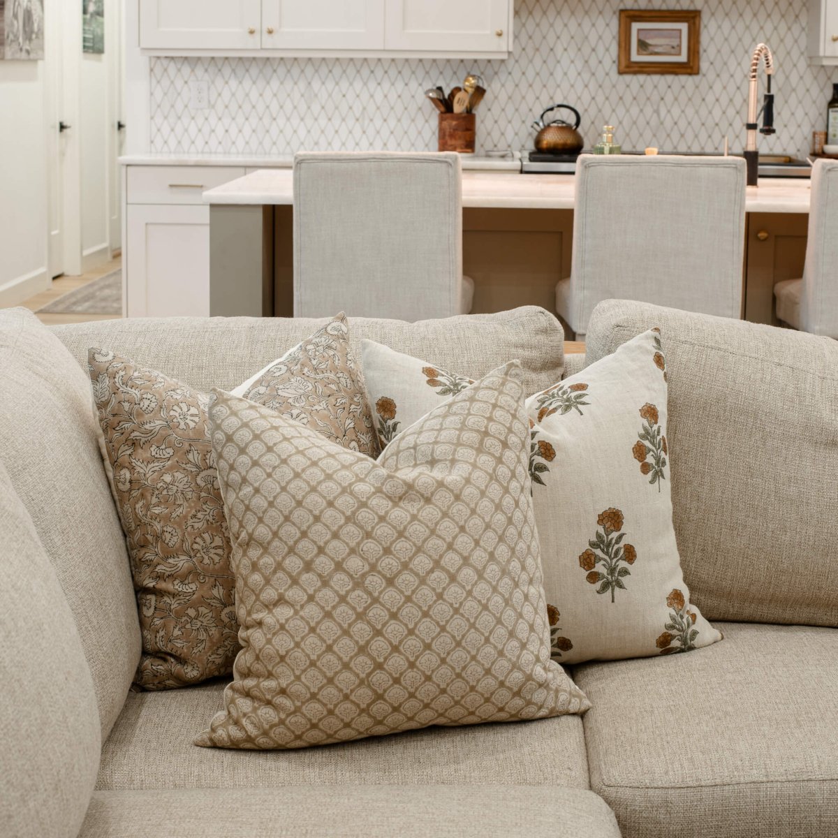 Apartment No.3 Belmont Block Print Throw Pillow Combination | Set of 3 Pillow Covers