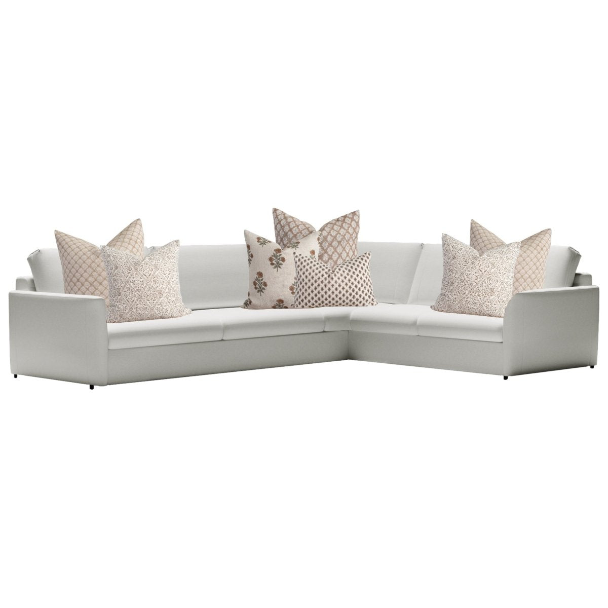 Apartment No.3 Birchwood Block Print Sectional Throw Pillow Combination | Set of 7 Pillow Covers