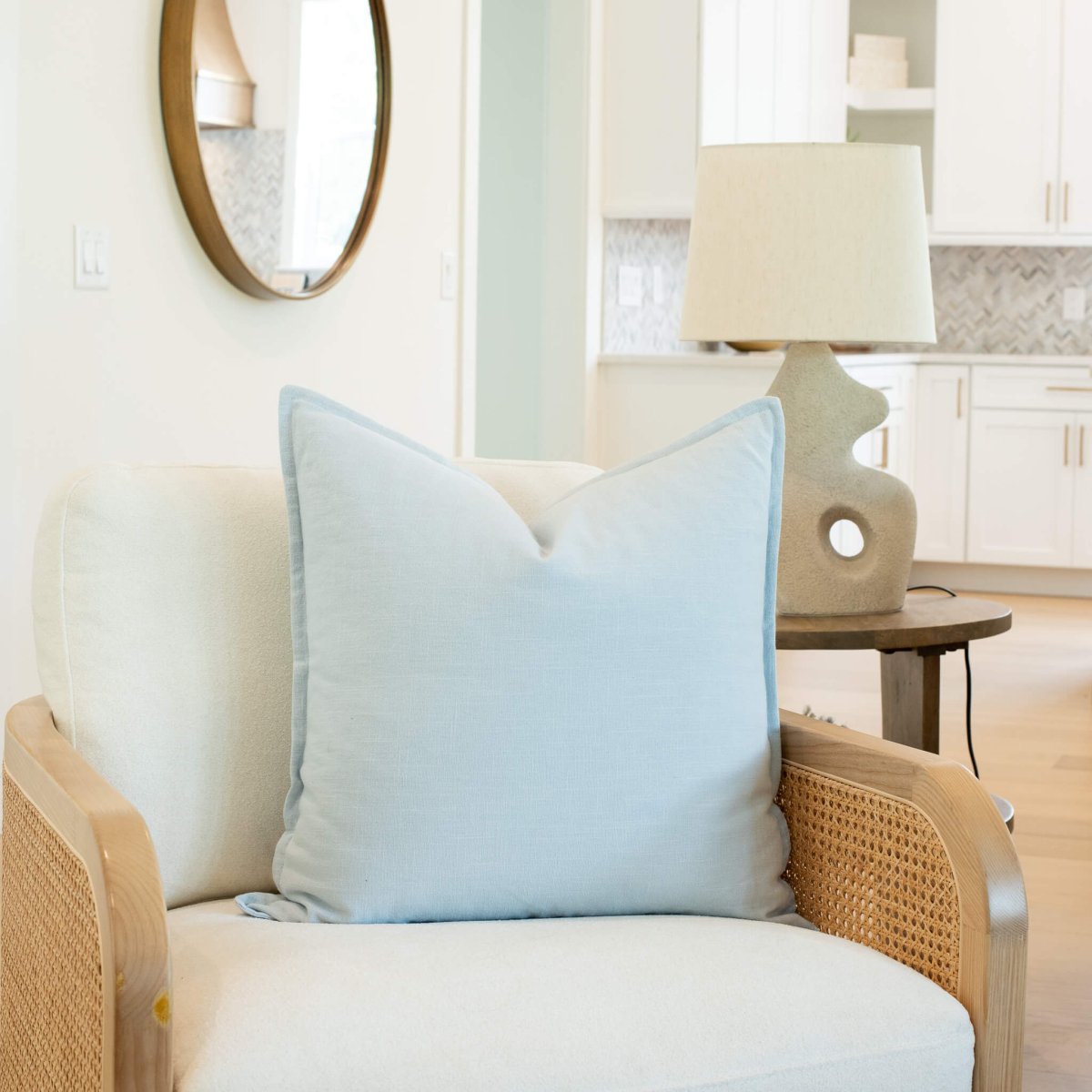 Apartment No.3 Celeste Solid Color Pillow Cover | Light Blue Cotton