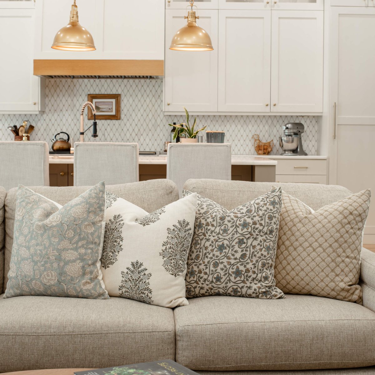 Apartment No.3 Ledbury Block Print Throw Pillow Combination | Set of 4 Pillow Covers