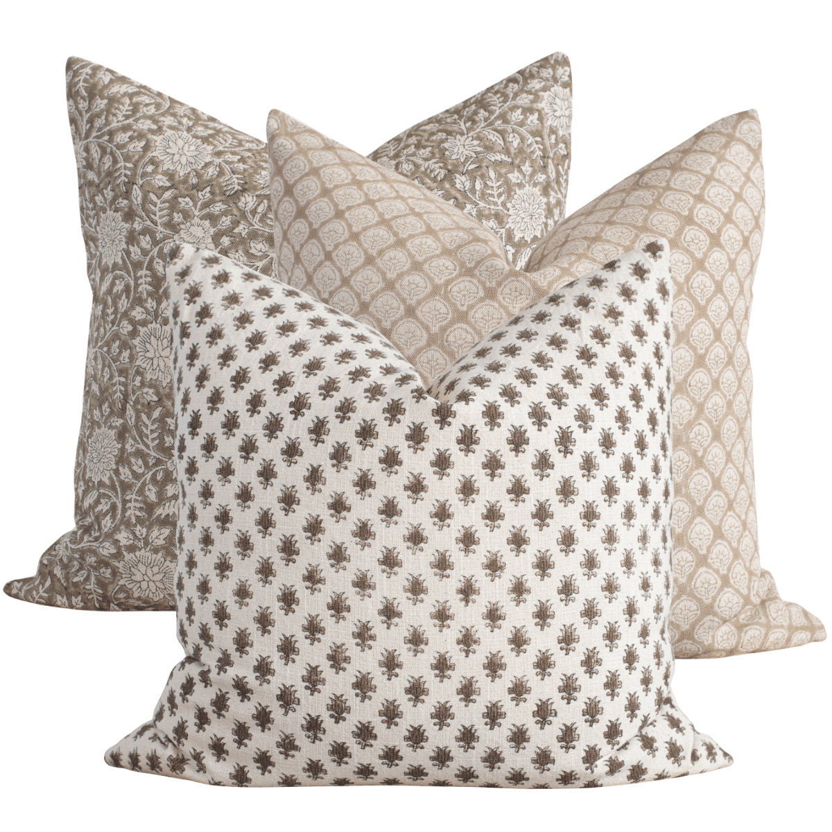 Apartment No.3 Lexington Block Print Throw Pillow Combination | Set of 3 Pillow Covers