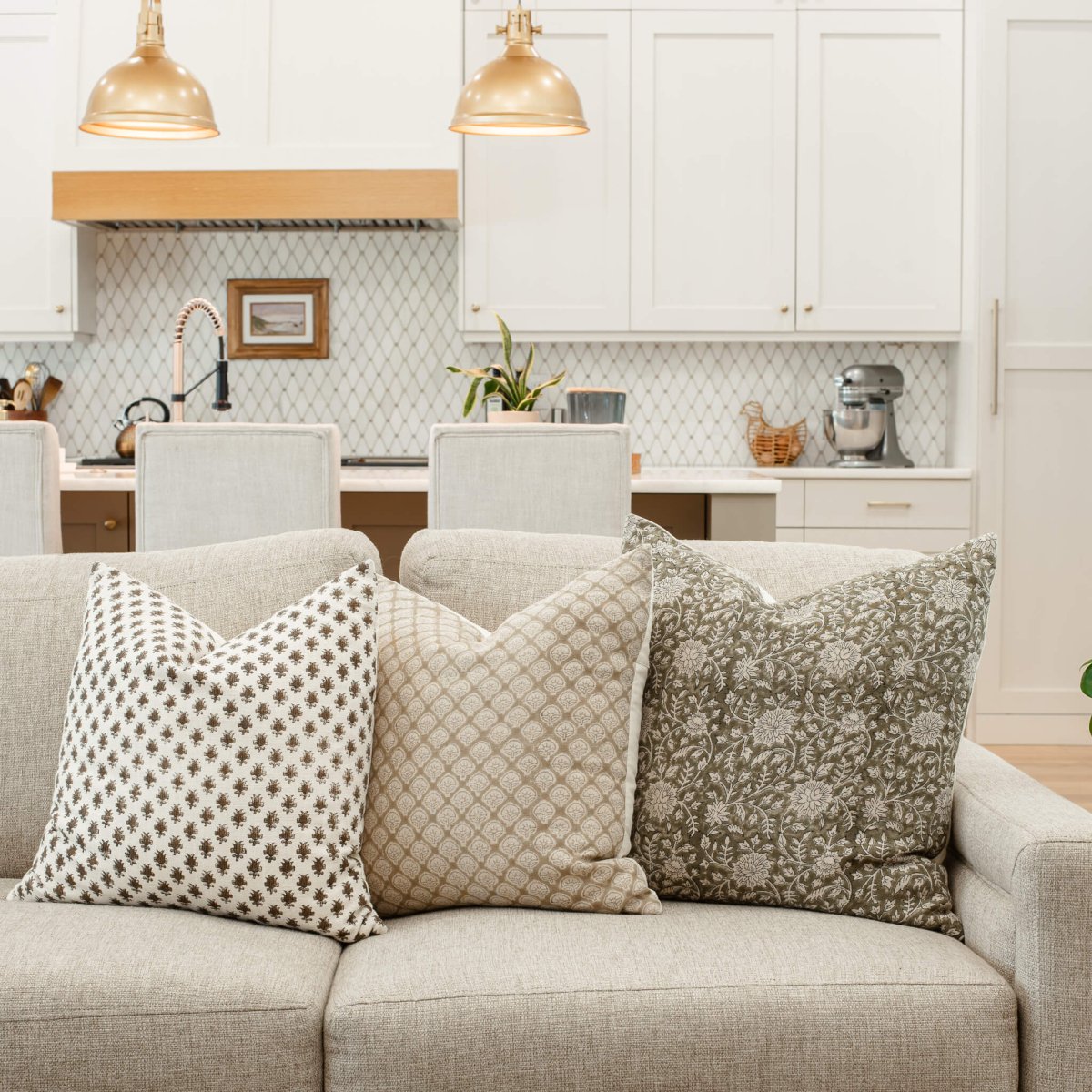 Apartment No.3 Lexington Block Print Throw Pillow Combination | Set of 3 Pillow Covers